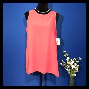 Curfew Orange Sheer High/Low Tank Top